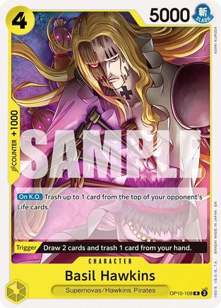 Image of Basil Hawkins (OP10-109) - Starter Deck 36: YELLOW Eustass