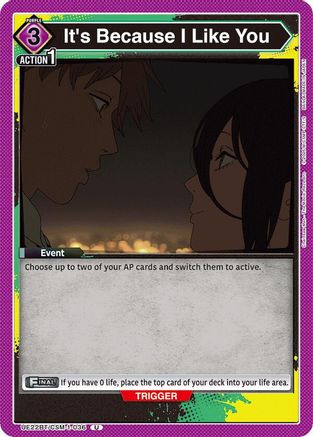 Image of It's Because I Like You (UE22BT/CSM-1-036) - UE22BT CHAINSAW MAN