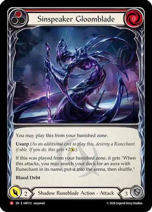 Image of Sinspeaker Gloomblade (Red) (IAR112) - Usurp the Shadow Throne