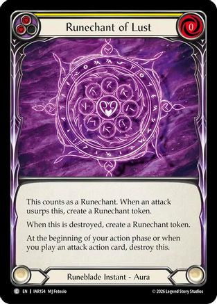 Image of Runechant of Lust (Yellow) (IAR154) - Usurp the Shadow Throne