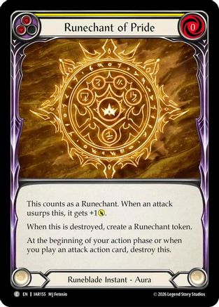 Image of Runechant of Pride (Yellow) (IAR155) - Usurp the Shadow Throne