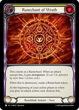 Image of Runechant of Wrath (Yellow) (IAR157) - Usurp the Shadow Throne