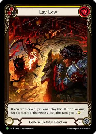 Image of Lay Low (Yellow) - FAB513 (FAB513) - Flesh and Blood: Promo Cards Rainbow Foil