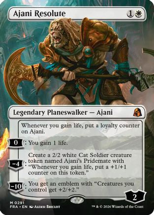 Image of Ajani Resolute (Borderless) (FRA-291) - Reality Fracture Foil