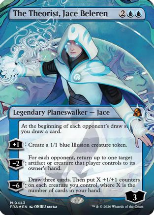 Image of The Theorist, Jace Beleren (Borderless) (0443) (FRA-443) - Reality Fracture Foil