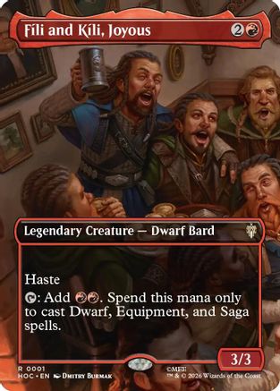 Image of Fili and Kili, Joyous (Borderless) (HOC-001) - The Hobbit: Eternal-Legal Foil