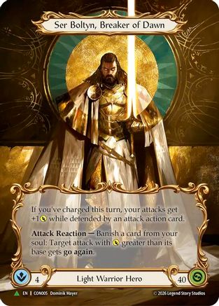 Image of Ser Boltyn, Breaker of Dawn (Marvel) - CON005 (CON005) - Flesh and Blood: Promo Cards Cold Foil