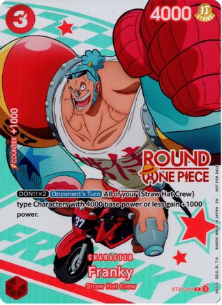 Image of Franky (Round 1 Promo) (ST21-011) - One Piece Promotion Cards Foil