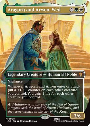 Image of Aragorn and Arwen, Wed (Borderless) (HOC-028) - The Hobbit: Eternal-Legal