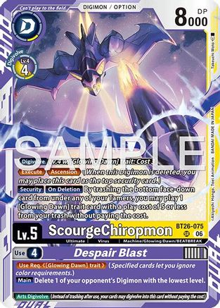 Image of ScourgeChiropmon // Despair Blast (BT26-075) - Timeless Bonds Foil