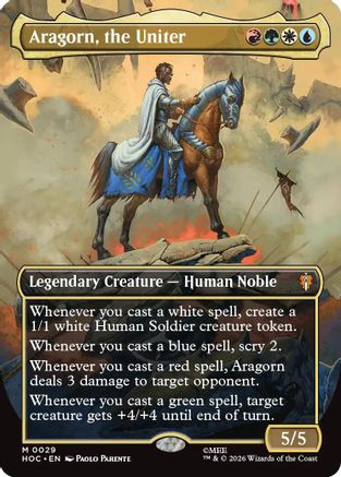 Image of Aragorn, the Uniter (Borderless) (HOC-029) - The Hobbit: Eternal-Legal Foil