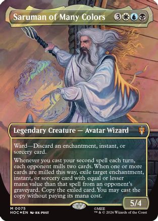Image of Saruman of Many Colors (Borderless) (Surge Foil) (HOC-075) - The Hobbit: Eternal-Legal Foil