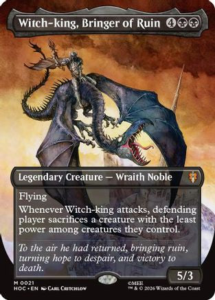 Image of Witch-king, Bringer of Ruin (Borderless) (HOC-021) - The Hobbit: Eternal-Legal Foil