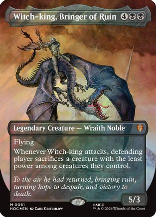 Image of Witch-king, Bringer of Ruin (Borderless) (Surge Foil) (HOC-061) - The Hobbit: Eternal-Legal Foil