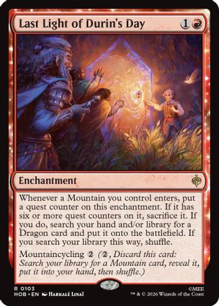Image of Last Light of Durin's Day (HOB-103) - The Hobbit Foil