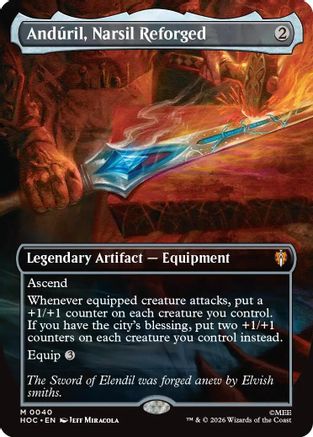 Image of Anduril, Narsil Reforged (Borderless) (HOC-040) - The Hobbit: Eternal-Legal