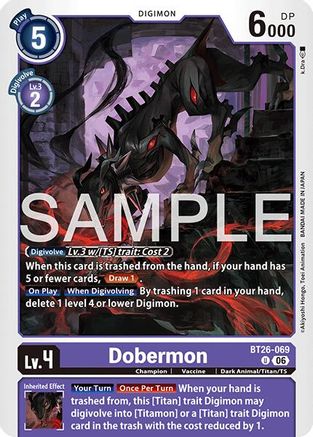 Image of Dobermon (BT26-069) - Timeless Bonds