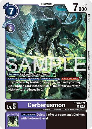 Image of Cerberusmon (BT26-074) - Timeless Bonds