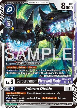 Image of Cerberusmon: Werewolf Mode // Inferno Divide (BT26-056) - Timeless Bonds Foil