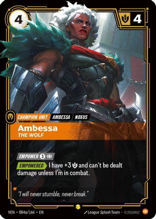Image of Ambessa - The Wolf (Alternate Art) (084a/166) - Vendetta Foil