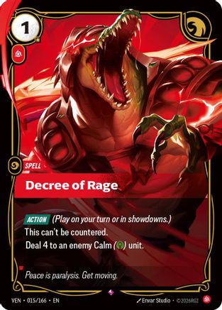 Image of Decree of Rage (015/166) - Vendetta Foil