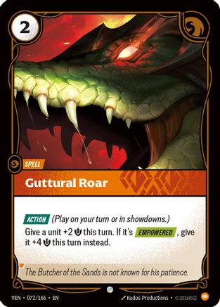 Image of Guttural Roar (072/166) - Vendetta