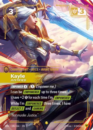Image of Kayle - Justified (Overnumbered) (185/166) - Vendetta Foil