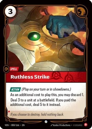 Image of Ruthless Strike (008/166) - Vendetta
