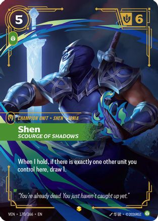 Image of Shen - Scourge of Shadows (Overnumbered) (170/166) - Vendetta Foil