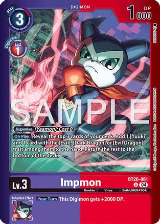 Image of Impmon (BT20-061) - Limited Card Pack -Final Crest- Foil
