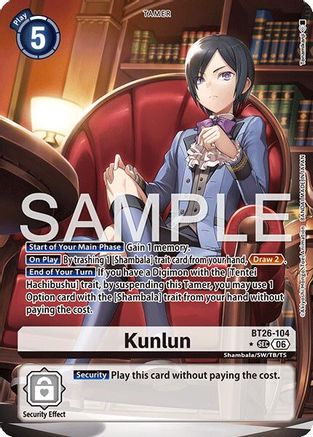 Image of Kunlun (Alternate Art) (BT26-104) - Timeless Bonds Foil