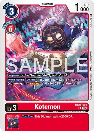 Image of Kotemon (BT26-008) - Timeless Bonds