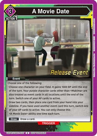 Image of A Movie Date (UE22BT/CSM-1-037) - UE22BT CHAINSAW MAN Release Event