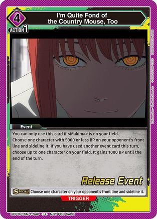 Image of I'm Quite Fond of the Country Mouse, Too (UE22BT/CSM-1-040) - UE22BT CHAINSAW MAN Release Event