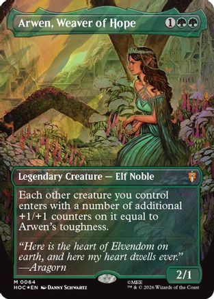 Image of Arwen, Weaver of Hope (Borderless) (Surge Foil) (HOC-064) - The Hobbit: Eternal-Legal Foil
