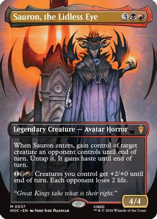 Image of Sauron, the Lidless Eye (Borderless) (HOC-037) - The Hobbit: Eternal-Legal Foil
