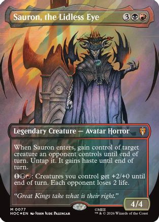 Image of Sauron, the Lidless Eye (Borderless) (Surge Foil) (HOC-077) - The Hobbit: Eternal-Legal