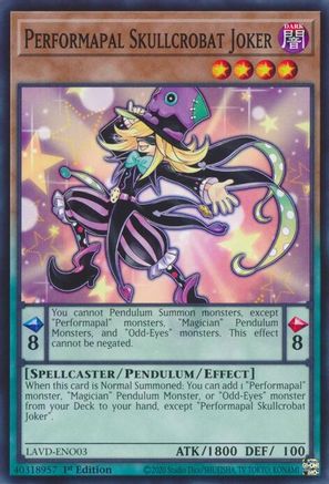 Image of Performapal Skullcrobat Joker (LAVD-ENO03) - Legendary Arc-V Decks 1st Edition