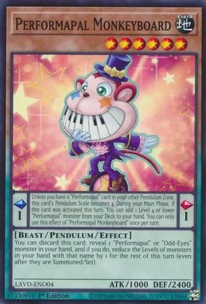 Image of Performapal Monkeyboard (LAVD-ENO04) - Legendary Arc-V Decks 1st Edition