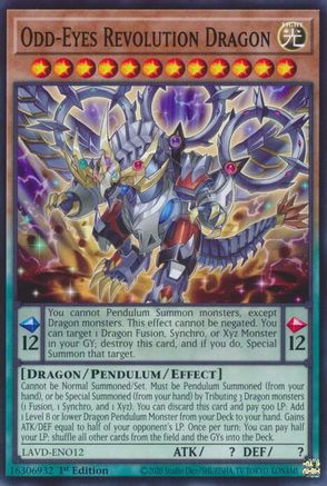 Image of Odd-Eyes Revolution Dragon (LAVD-ENO12) - Legendary Arc-V Decks 1st Edition