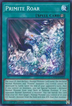 Image of Primite Roar (LAVD-ENO22) - Legendary Arc-V Decks 1st Edition