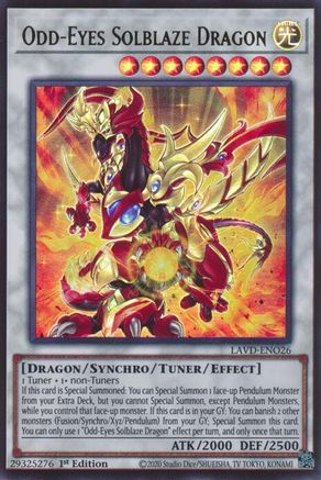 Image of Odd-Eyes Solblaze Dragon (LAVD-ENO26) - Legendary Arc-V Decks 1st Edition
