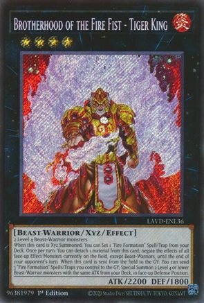 Image of Brotherhood of the Fire Fist - Tiger King (LAVD-ENL36) - Legendary Arc-V Decks 1st Edition