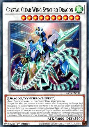 Image of Crystal Clear Wing Synchro Dragon (LAVD-ENS32) - Legendary Arc-V Decks 1st Edition