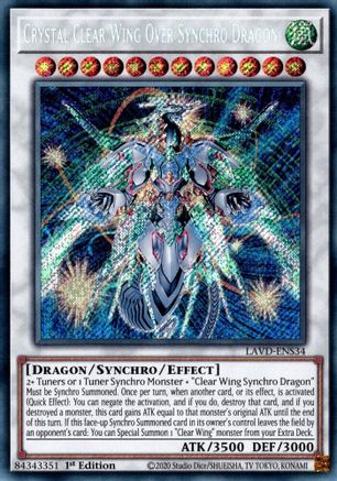 Image of Crystal Clear Wing Over Synchro Dragon (LAVD-ENS34) - Legendary Arc-V Decks 1st Edition