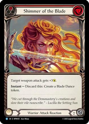 Image of Shimmer of the Blade (MPW051) - Mastery Pack Warrior Rainbow Foil