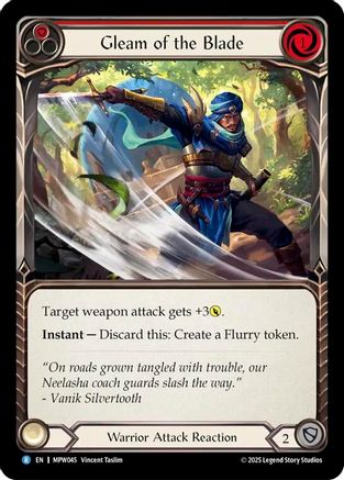 Image of Gleam of the Blade (Red) (MPW045) - Mastery Pack Warrior Rainbow Foil