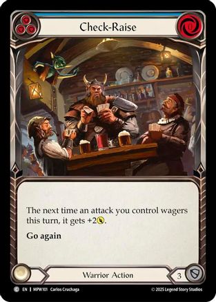 Image of Check-Raise (Blue) (MPW101) - Mastery Pack Warrior Rainbow Foil