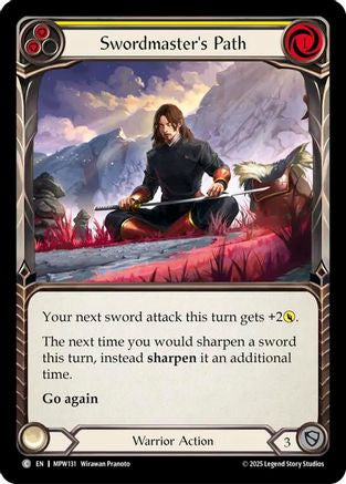 Image of Swordmaster's Path (Yellow) (MPW131) - Mastery Pack Warrior Rainbow Foil