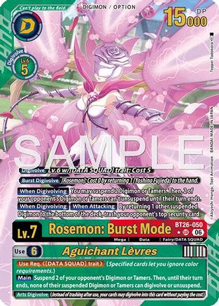 Image of Rosemon: Burst Mode // Aguichant Levres (Alternate Art) (BT26-050) - Timeless Bonds Foil
